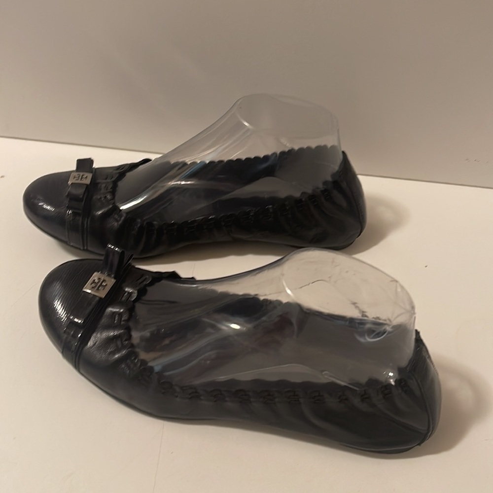 Tory Burch Black Flats with Silver Logo - Picture 11 of 11